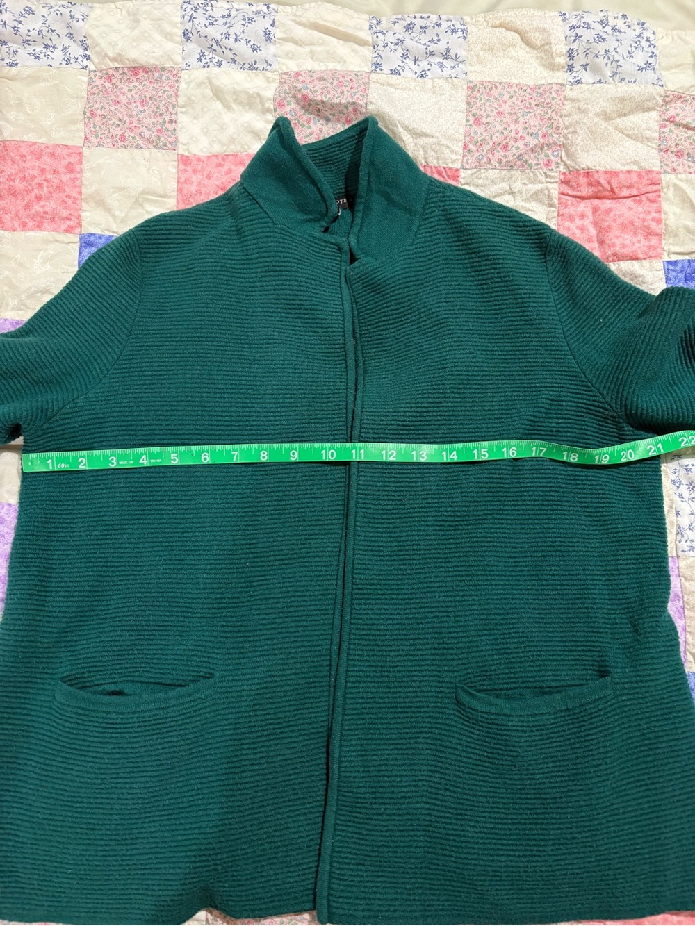 Talbots Teal Ribbed Open-Front Blazer - Picture 6 of 6